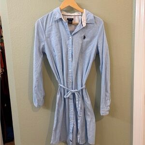 U.S. Polo Assn. Light Blue Long Sleeve Dress